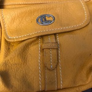 LC Purse Mustard Yellow Crossbody Used Leather